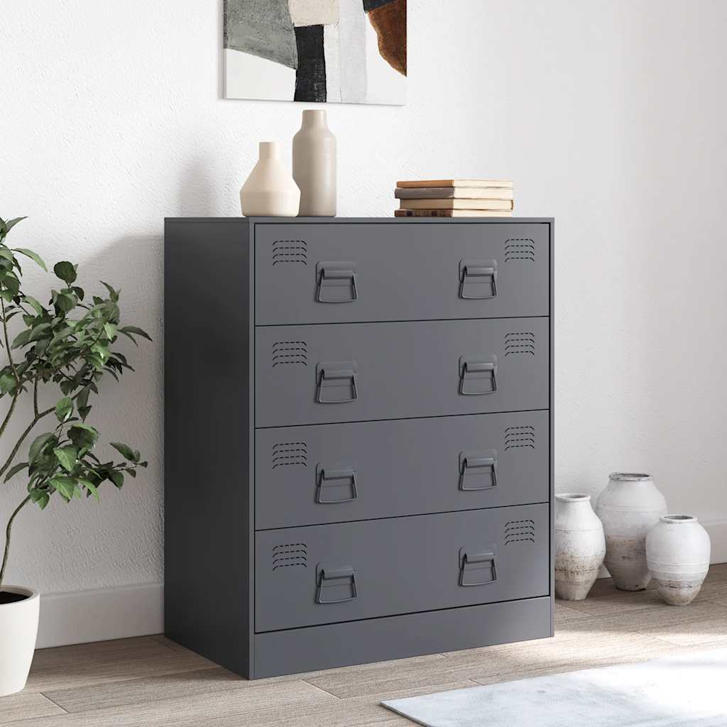 Thumbnail - vidaXL Sideboard Anthrazit 67x39x83 cm Stahl