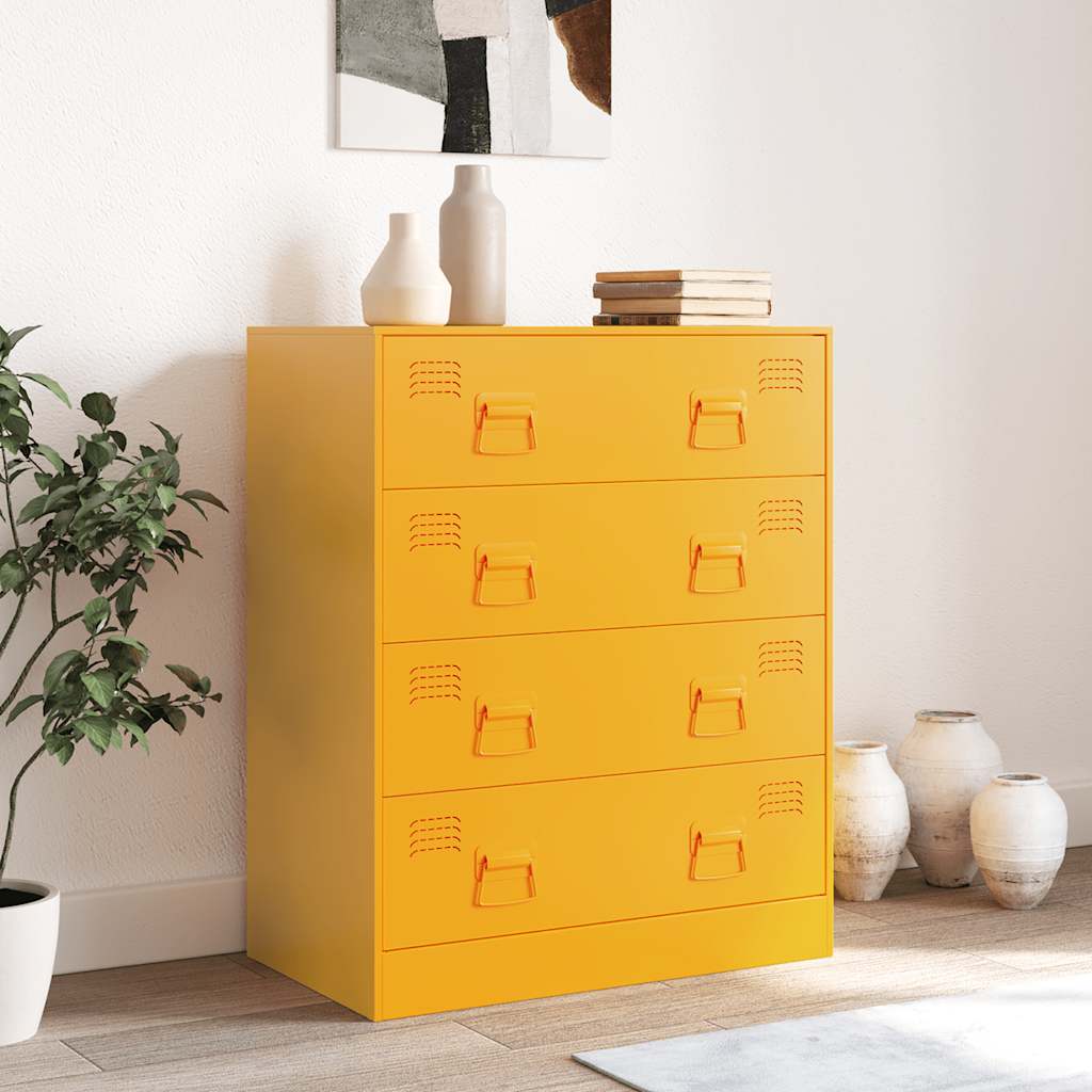 Thumbnail - vidaXL Sideboard Senfgelb 67x39x83 cm Stahl