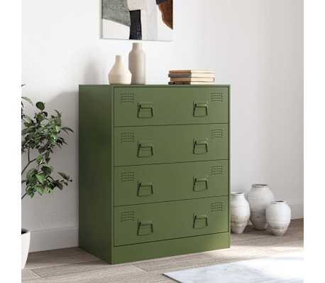 vidaXL Sideboard Olivgr&uuml;n 67x39x83 cm Stahl
