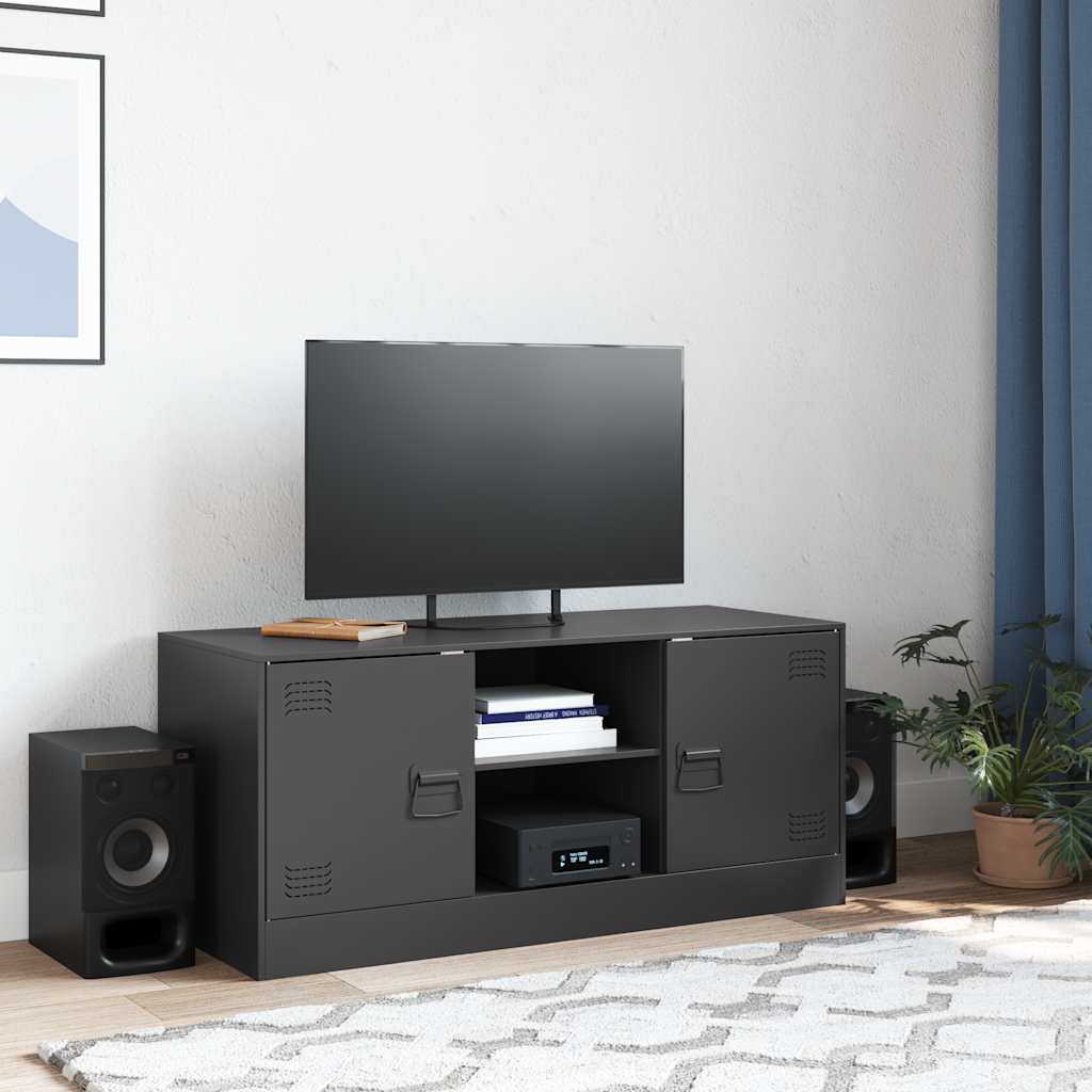 vidaXL fekete acél TV-szekrény 99 x 39 x 44 cm