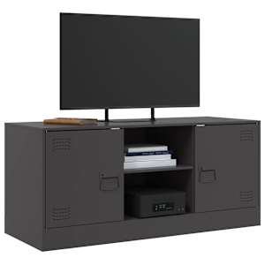 TV skříňka černá 99 x 39 x 44 cm ocel - obrázek 4
