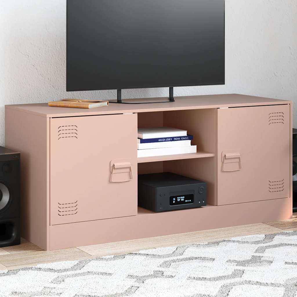 vidaXL TV-Schrank Rosa 99x39x44 cm Stahl