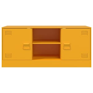 TV skříňka hořčicově žlutá 99 x 39 x 44 cm ocel - obrázek 6