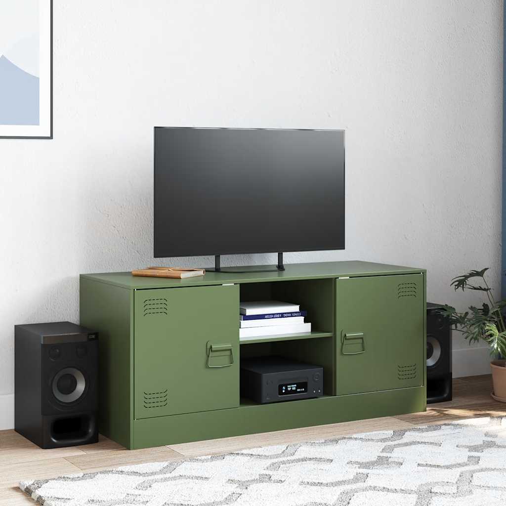 Thumbnail - vidaXL TV-Schrank Olivgrün 99x39x44 cm Stahl