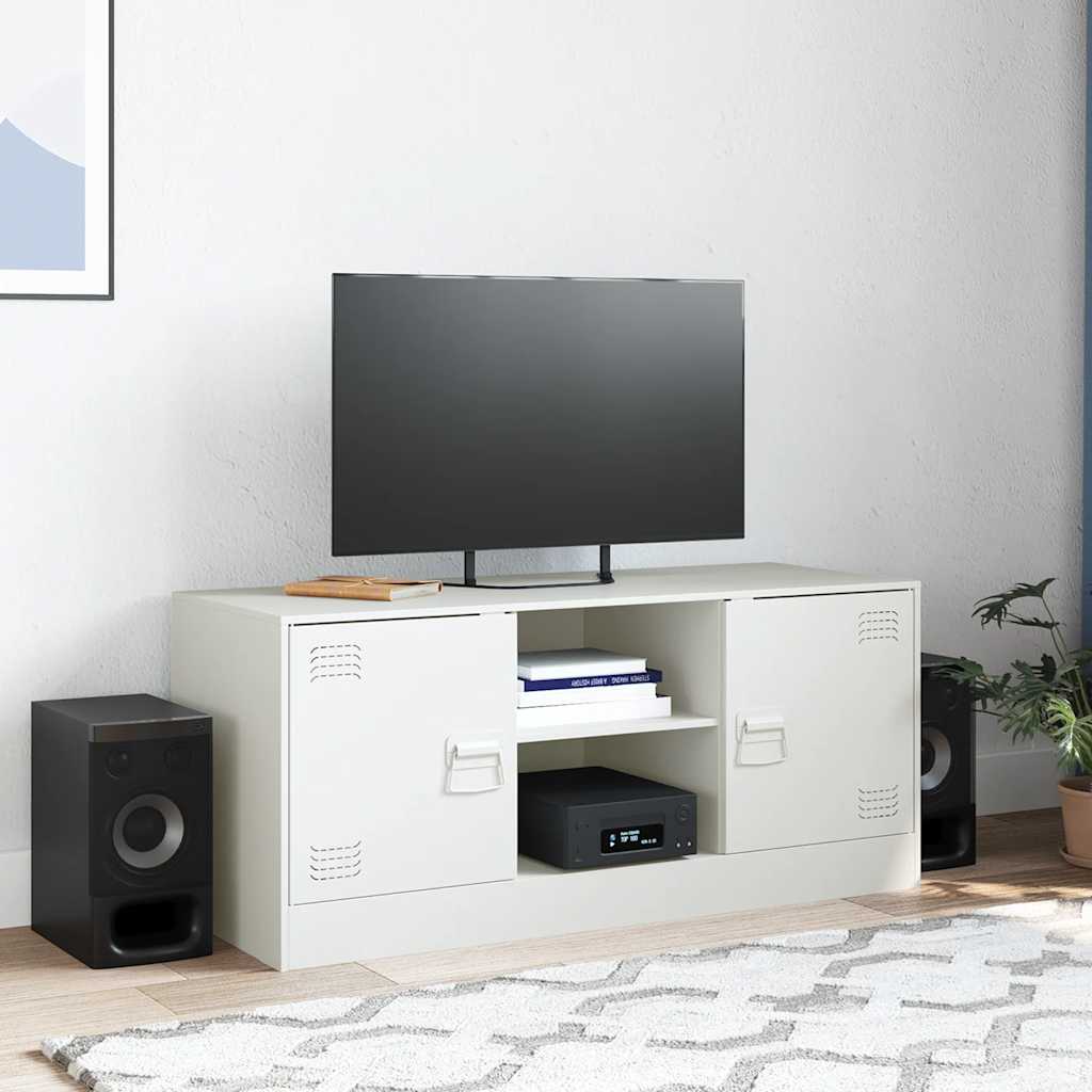 vidaXL Tv-meubel 99x39x44 cm staal wit afbeelding