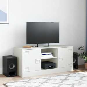 TV skříňka bílá 99 x 39 x 44 cm ocel - obrázek 3