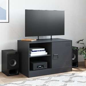 TV skříňka černá 67 x 39 x 44 cm ocel - obrázek 3