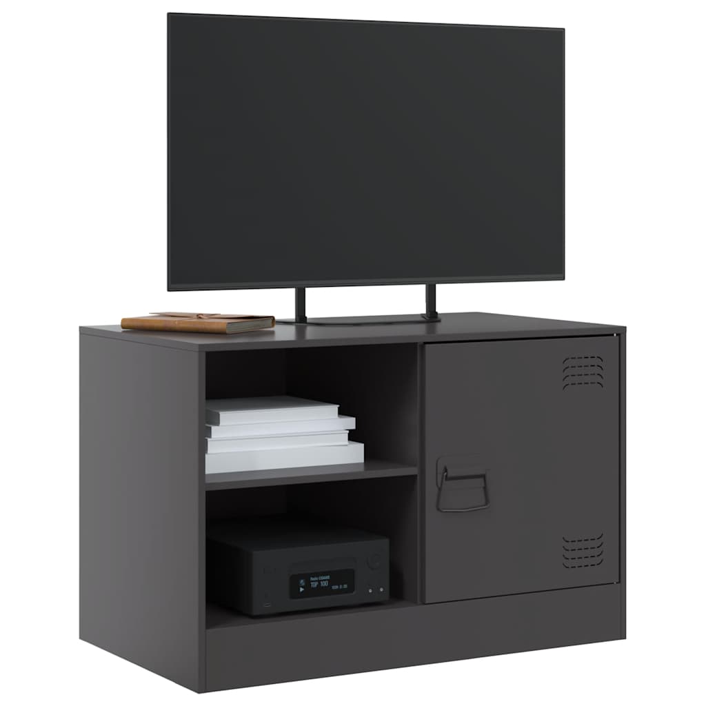 vidaXL Dulapuri TV, 2 buc., negru, 67x39x44 cm, oțel