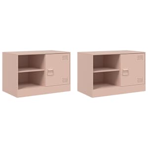 TV skříňky 2 ks růžové 67 x 39 x 44 cm ocel - obrázek 2