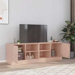 TV skříňky 2 ks růžové 67 x 39 x 44 cm ocel - obrázek 1