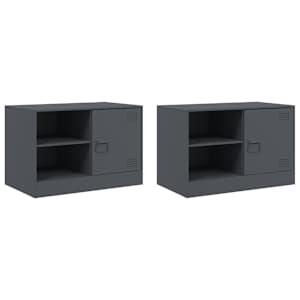 TV skříňky 2 ks antracitové 67 x 39 x 44 cm ocel - obrázek 2