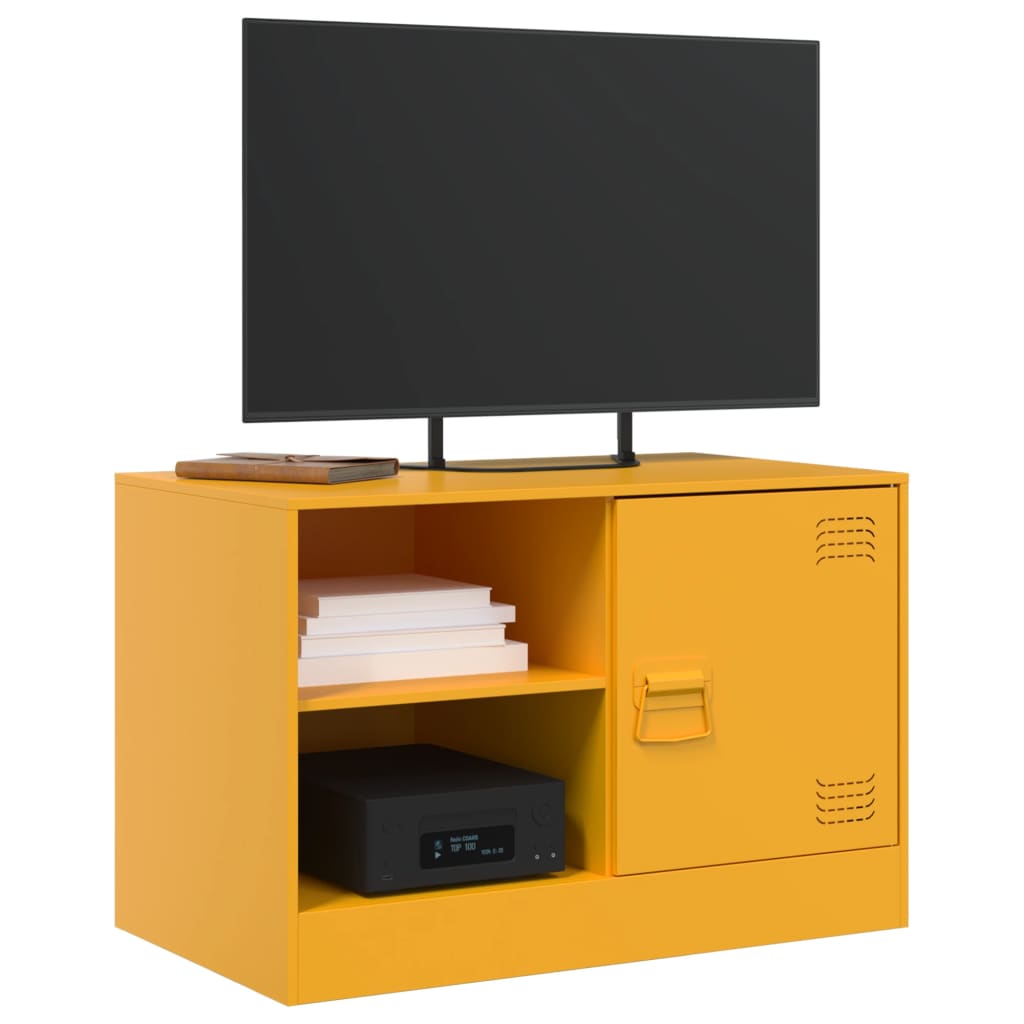 vidaXL TV skrinky 2 ks horčicovo-žlté 67x39x44 cm oceľ