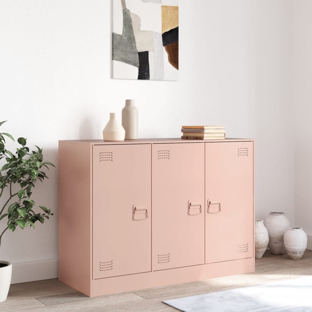 vidaXL Dressoir 99x39x73 cm staal roze afbeelding
