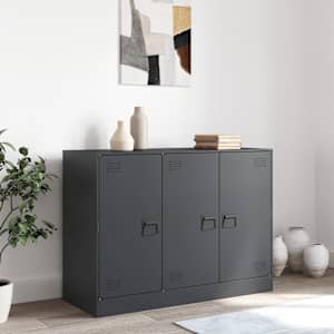 Příborník antracitový 99 x 39 x 73 cm ocel - obrázek 3
