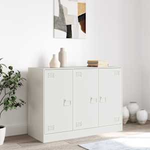 Příborník bílý 99 x 39 x 73 cm ocel - obrázek 3