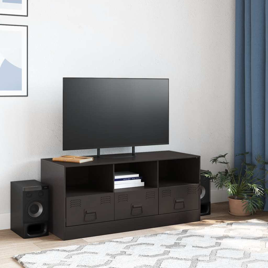 vidaXL fekete acél TV-szekrény 99 x 39 x 44 cm