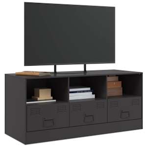 TV skříňka černá 99 x 39 x 44 cm ocel - obrázek 4