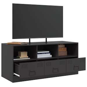 TV skříňka černá 99 x 39 x 44 cm ocel - obrázek 5