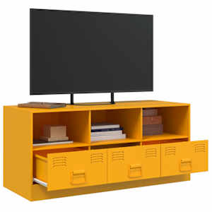 TV skříňka hořčicově žlutá 99 x 39 x 44 cm ocel - obrázek 5