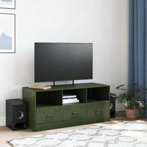 TV skříňka olivově zelená 99 x 39 x 44 cm ocel - obrázek 3