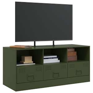 TV skříňka olivově zelená 99 x 39 x 44 cm ocel - obrázek 4