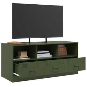 TV skříňka olivově zelená 99 x 39 x 44 cm ocel - obrázek 5