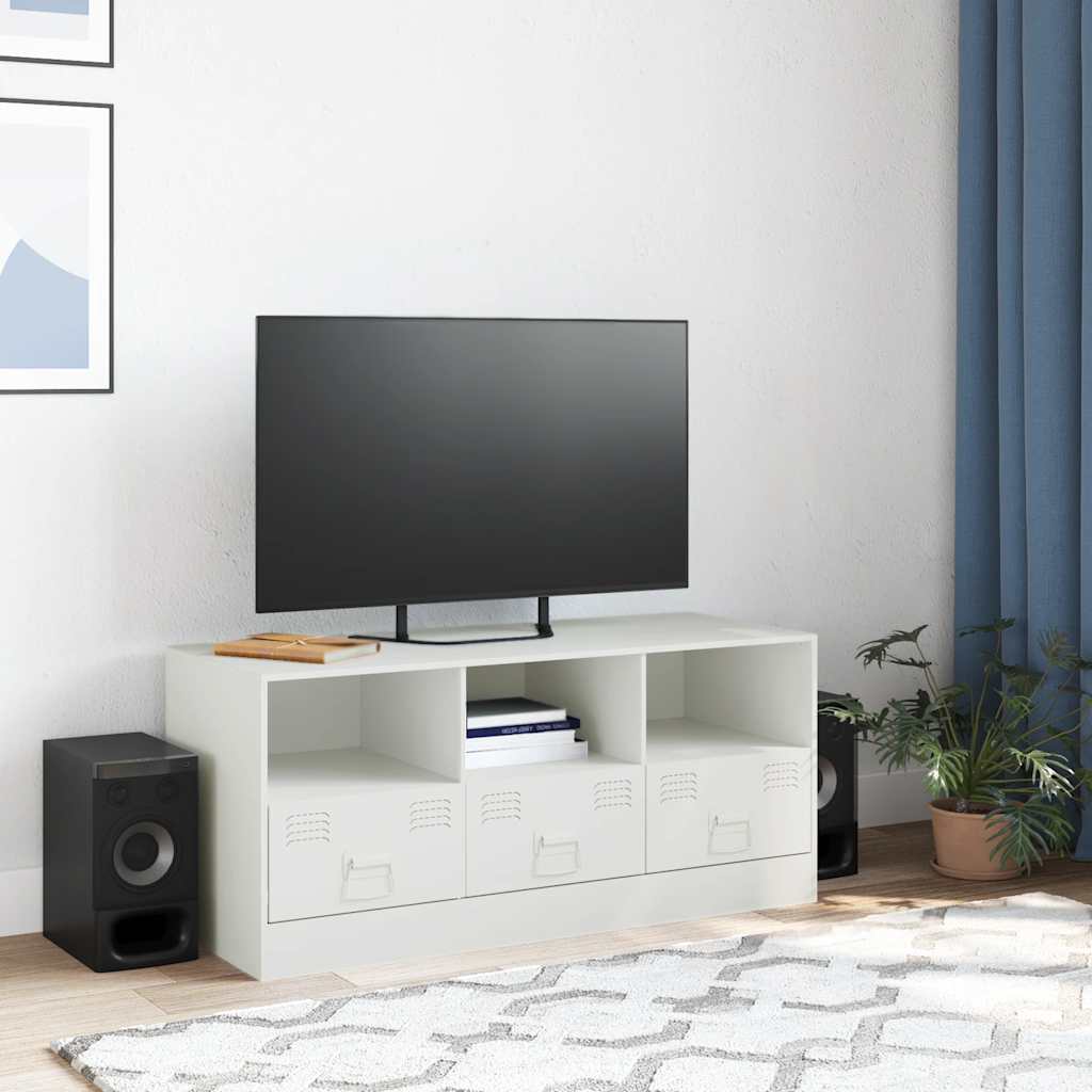 vidaXL Tv-meubel 99x39x44 cm staal wit afbeelding
