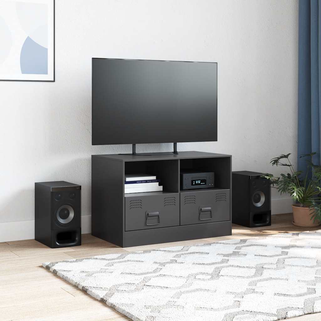 Thumbnail - vidaXL TV-Schrank Schwarz 67x39x44 cm Stahl