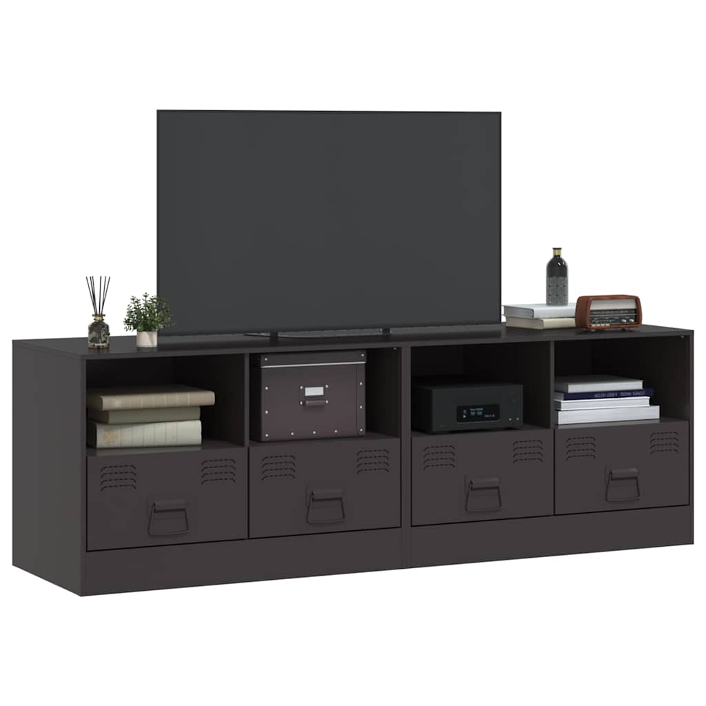 vidaXL Tv-meubelen 2 st 67x39x44 cm staal zwart afbeelding