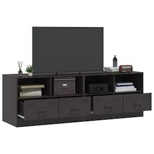 TV skříňky 2 ks černé 67 x 39 x 44 cm ocel - obrázek 4