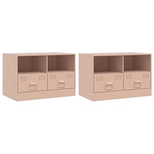 TV skříňky 2 ks růžové 67 x 39 x 44 cm ocel - obrázek 2