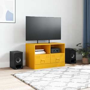 TV skříňka hořčicově žlutá 67 x 39 x 44 cm ocel - obrázek 3