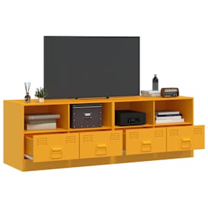 TV skříňky 2 ks hořčicově žluté 67 x 39 x 44 cm ocel - obrázek 4