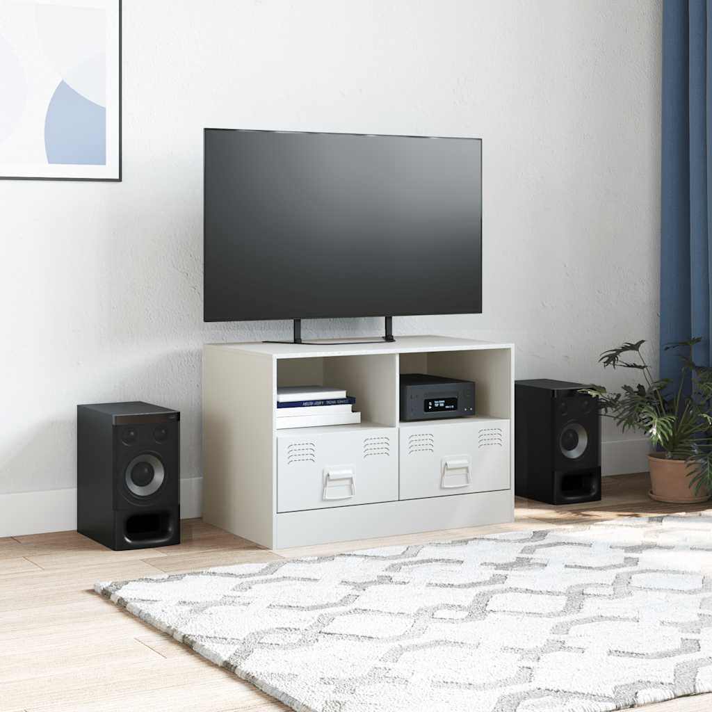 Thumbnail - vidaXL TV-Schrank Weiß 67x39x44 cm Stahl