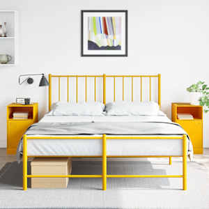 Noční stolky 2 ks hořčicově žluté 34,5 x 39 x 62 cm ocel - obrázek 1