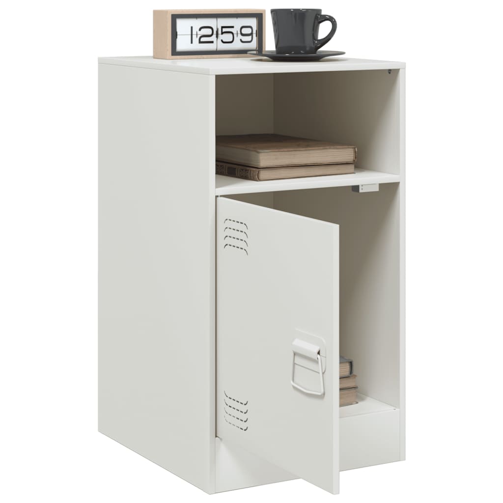 vidaXL Nachtkastjes 2 st 34,5x39x62 cm staal wit afbeelding