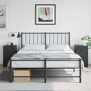 Nočna omarica 2 kosa črna 34,5x39x62 cm jeklo