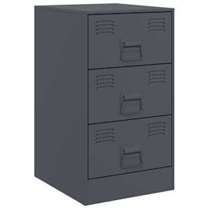 Noční stolky 2 ks antracitové 34,5 x 39 x 62 cm ocel - obrázek 6