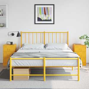 Noční stolky 2 ks hořčicově žluté 34,5 x 39 x 62 cm ocel - obrázek 1