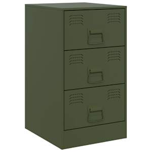 Noční stolky 2 ks olivově zelené 34,5 x 39 x 62 cm ocel - obrázek 5