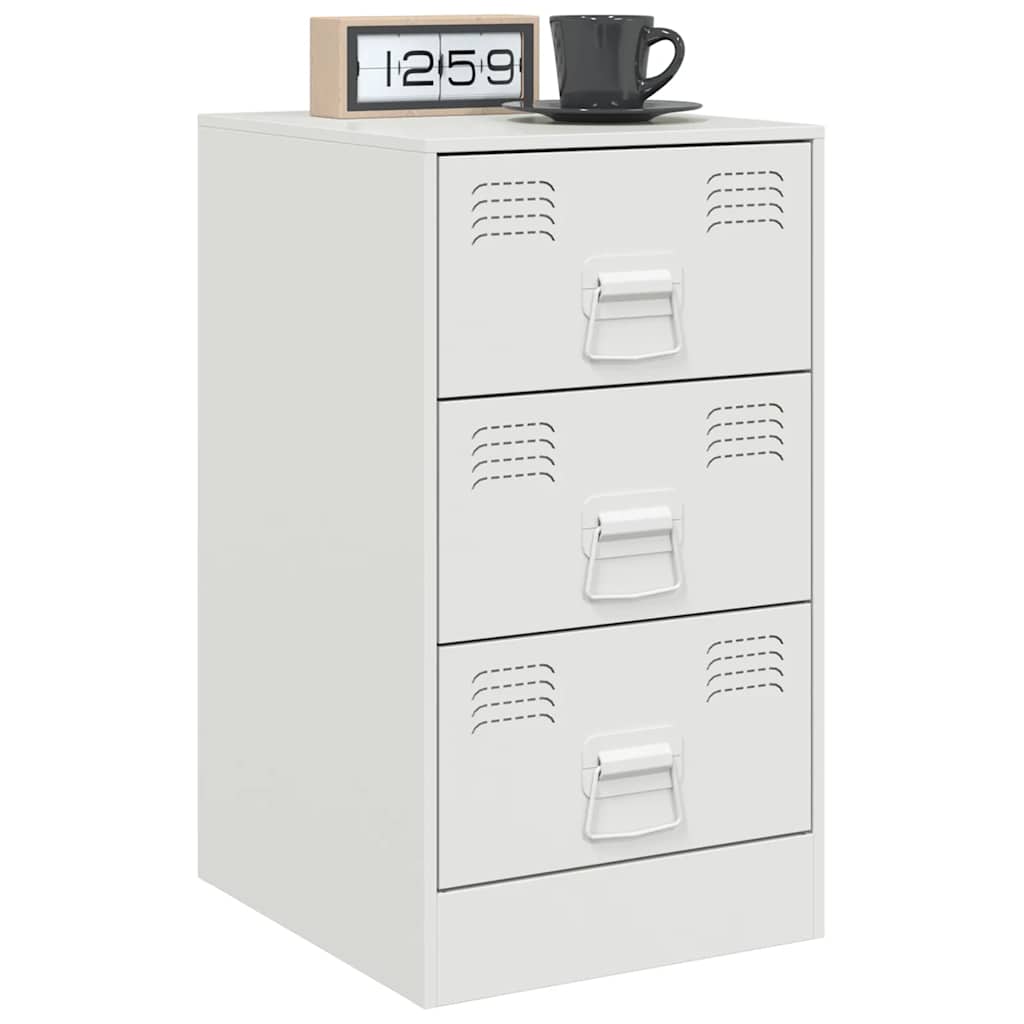 vidaXL 2 db fehér acél éjjeliszekrény 34,5x39x62 cm