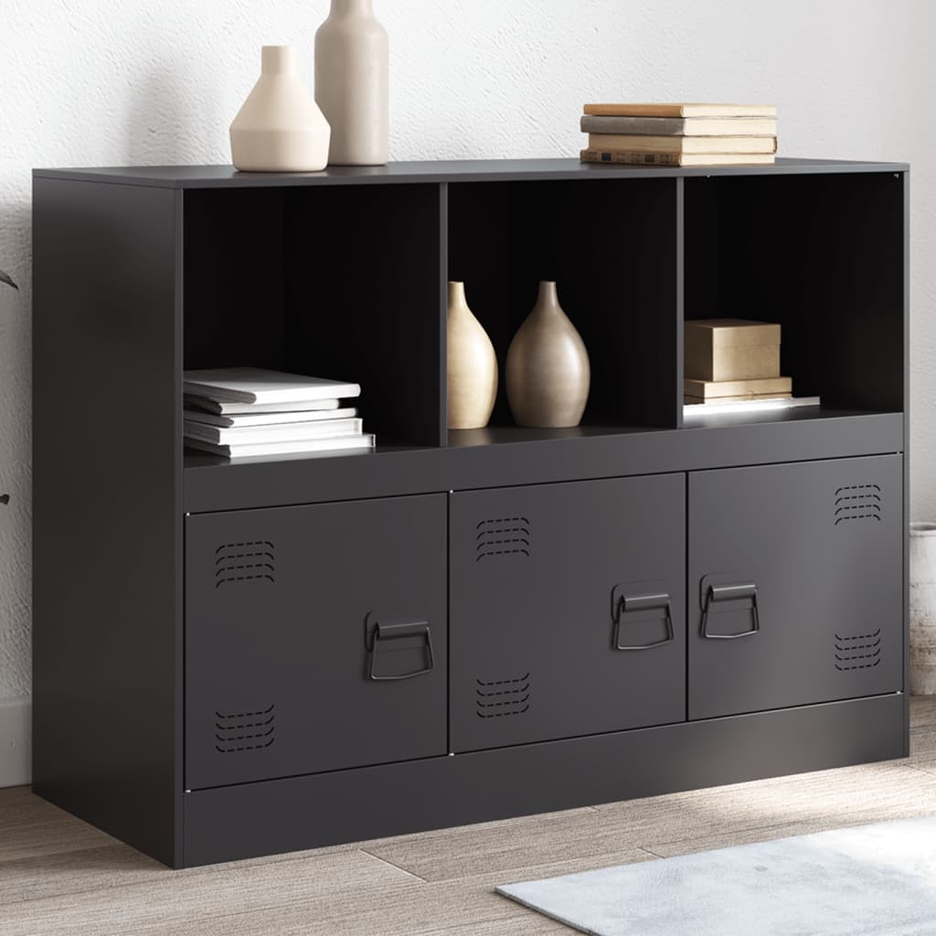 vidaXL Sideboard Schwarz 99x39x73 cm Stahl