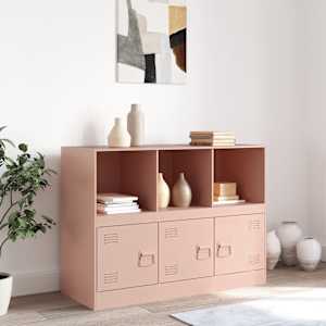Příborník růžový 99 x 39 x 73 cm ocel - obrázek 3
