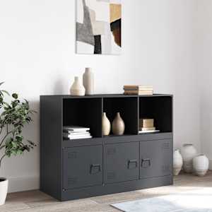 Příborník antracitový 99 x 39 x 73 cm ocel - obrázek 3