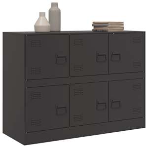 Příborník černý 99 x 39 x 73 cm ocel - obrázek 4
