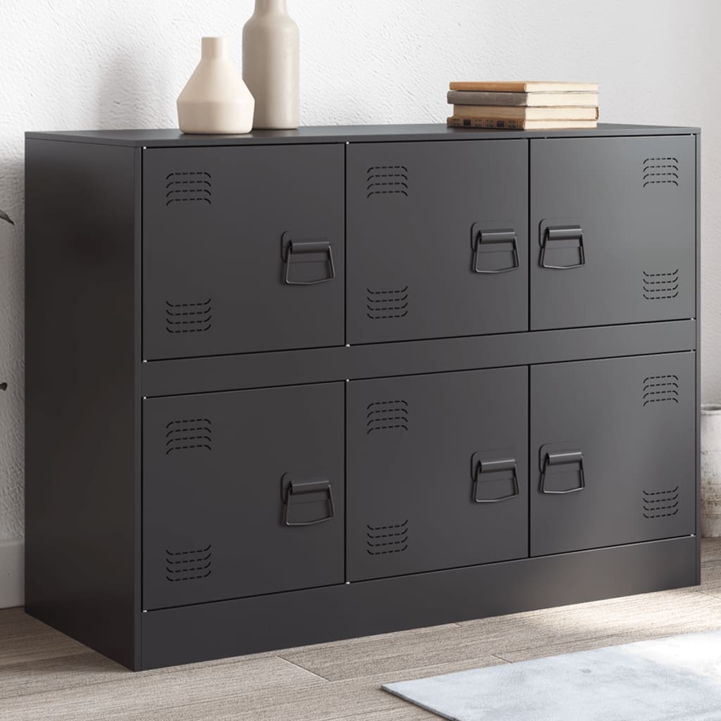 vidaXL Sideboard Schwarz 99x39x73 cm Stahl