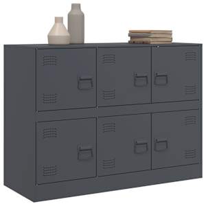 Příborník antracitový 99 x 39 x 73 cm ocel - obrázek 4
