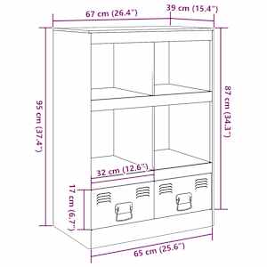 Highboard černý 67 x 39 x 95 cm ocel - obrázek 14