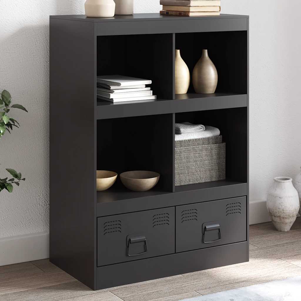 vidaXL Highboard Schwarz 67x39x95 cm Stahl