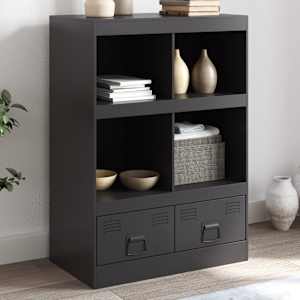 Highboard černý 67 x 39 x 95 cm ocel - obrázek 1
